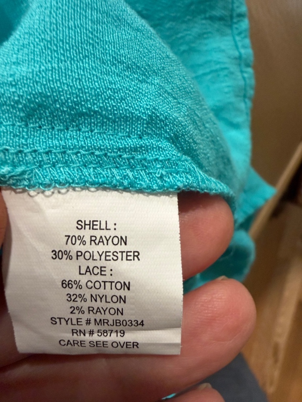 Notations Turquoise Lace-Front Button Shirt - Picture 9 of 15
